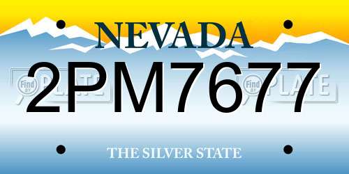 2PM7677 Nevada License Plate