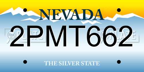 2PMT662 Nevada License Plate