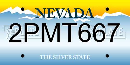 2PMT667 Nevada License Plate