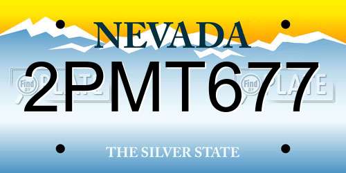 2PMT677 Nevada License Plate