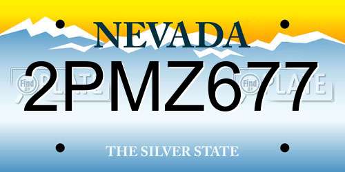 2PMZ677 Nevada License Plate