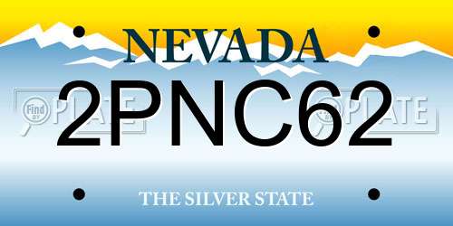 2PNC62 Nevada License Plate