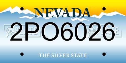 2PO6026 Nevada License Plate