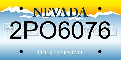 2PO6076 Nevada License Plate