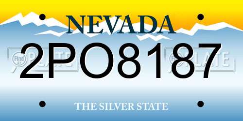 2PO8187 Nevada License Plate