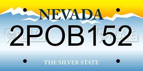 2POB152 Nevada License Plate