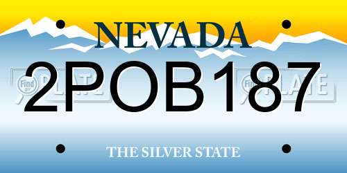 2POB187 Nevada License Plate