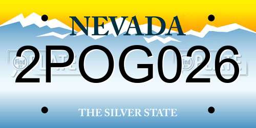 2POG026 Nevada License Plate