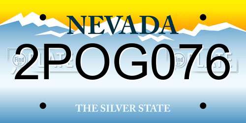 2POG076 Nevada License Plate