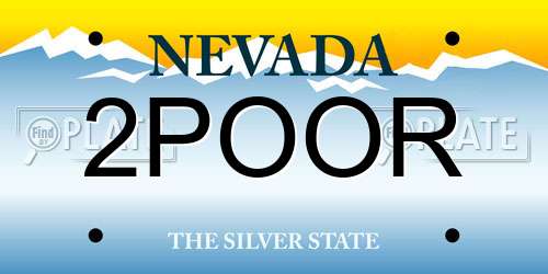 2POOR Nevada License Plate