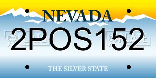 2POS152 Nevada License Plate
