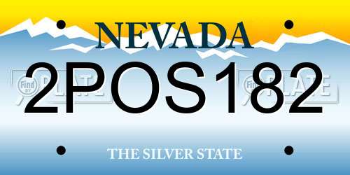 2POS182 Nevada License Plate