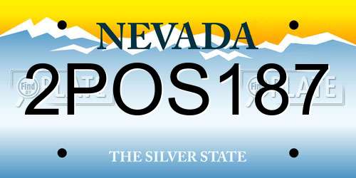 2POS187 Nevada License Plate