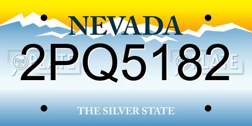 2PQ5182 Nevada License Plate