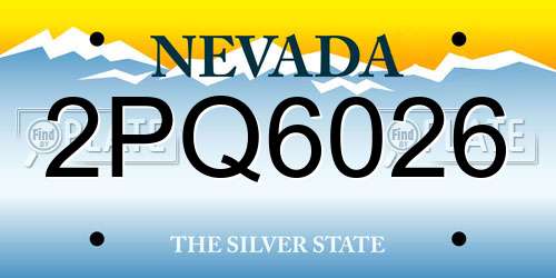2PQ6026 Nevada License Plate
