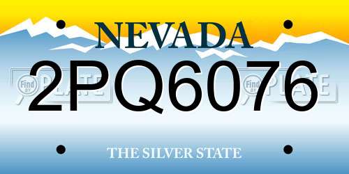 2PQ6076 Nevada License Plate