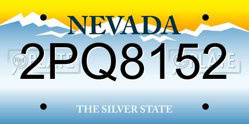 2PQ8152 Nevada License Plate