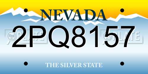 2PQ8157 Nevada License Plate