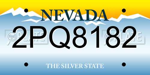 2PQ8182 Nevada License Plate