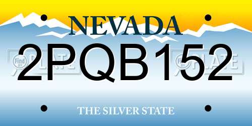 2PQB152 Nevada License Plate