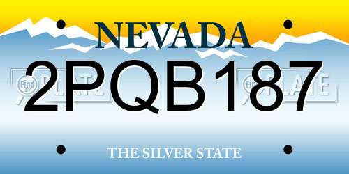 2PQB187 Nevada License Plate