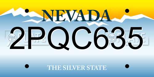 2PQC635 Nevada License Plate
