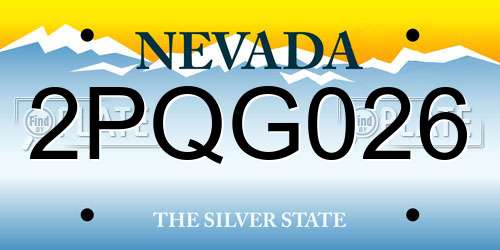 2PQG026 Nevada License Plate