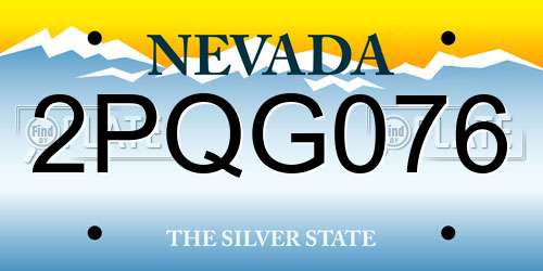 2PQG076 Nevada License Plate