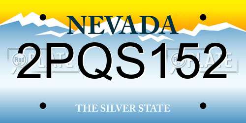 2PQS152 Nevada License Plate