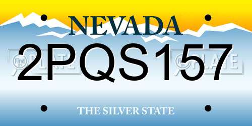 2PQS157 Nevada License Plate