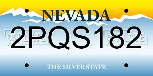 2PQS182 Nevada License Plate