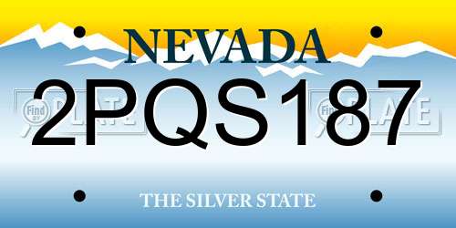 2PQS187 Nevada License Plate