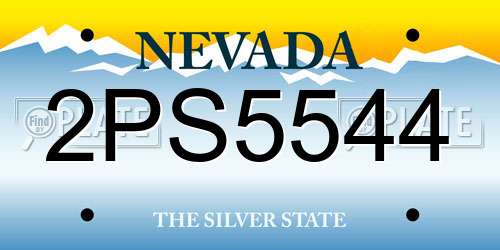 2PS5544 Nevada License Plate
