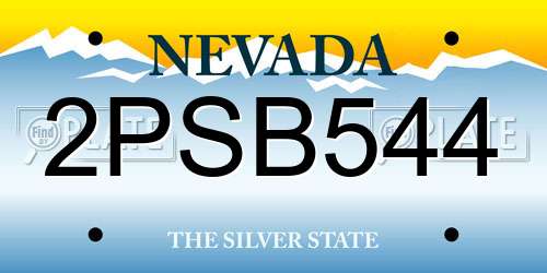 2PSB544 Nevada License Plate