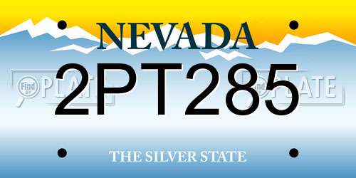 2PT285 Nevada License Plate