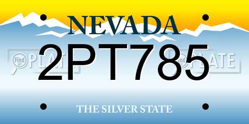 2PT785 Nevada License Plate