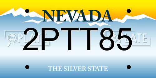 2PTT85 Nevada License Plate