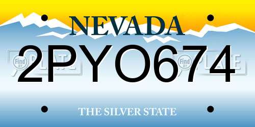 2PYO674 Nevada License Plate