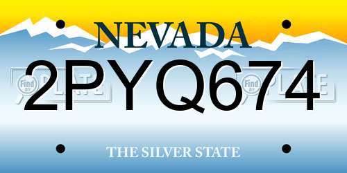 2PYQ674 Nevada License Plate