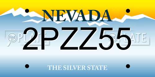2PZZ55 Nevada License Plate