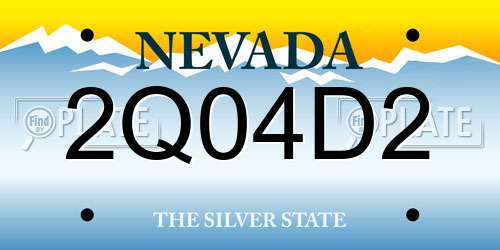 2Q04D2 Nevada License Plate