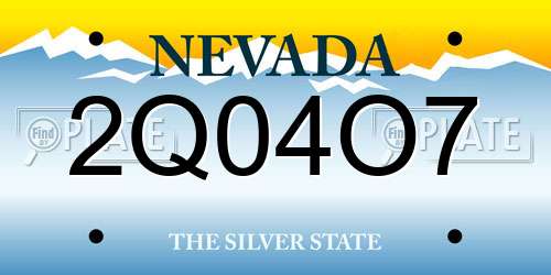 2Q04O7 Nevada License Plate