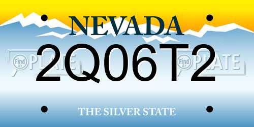 2Q06T2 Nevada License Plate