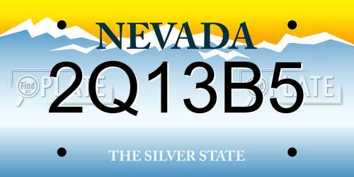 2Q13B5 Nevada License Plate