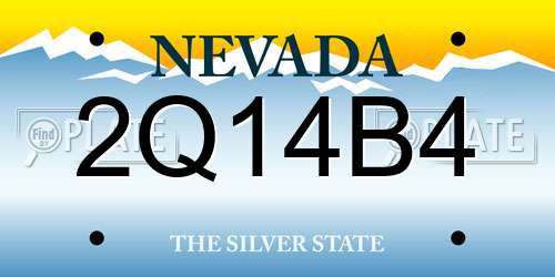 2Q14B4 Nevada License Plate