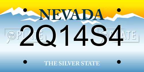 2Q14S4 Nevada License Plate
