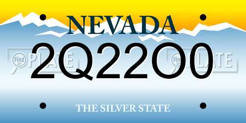 2Q22O0 Nevada License Plate