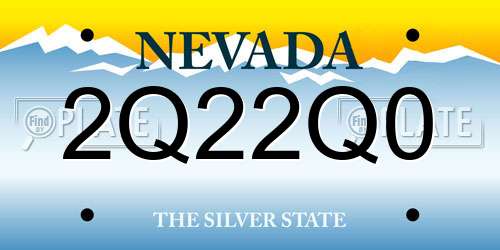 2Q22Q0 Nevada License Plate