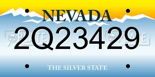 2Q23429 Nevada License Plate