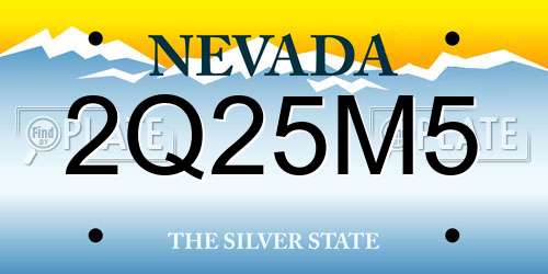 2Q25M5 Nevada License Plate